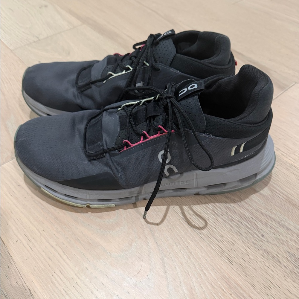 On Running Men’s Athletic Shoes - Black with Pink Accent